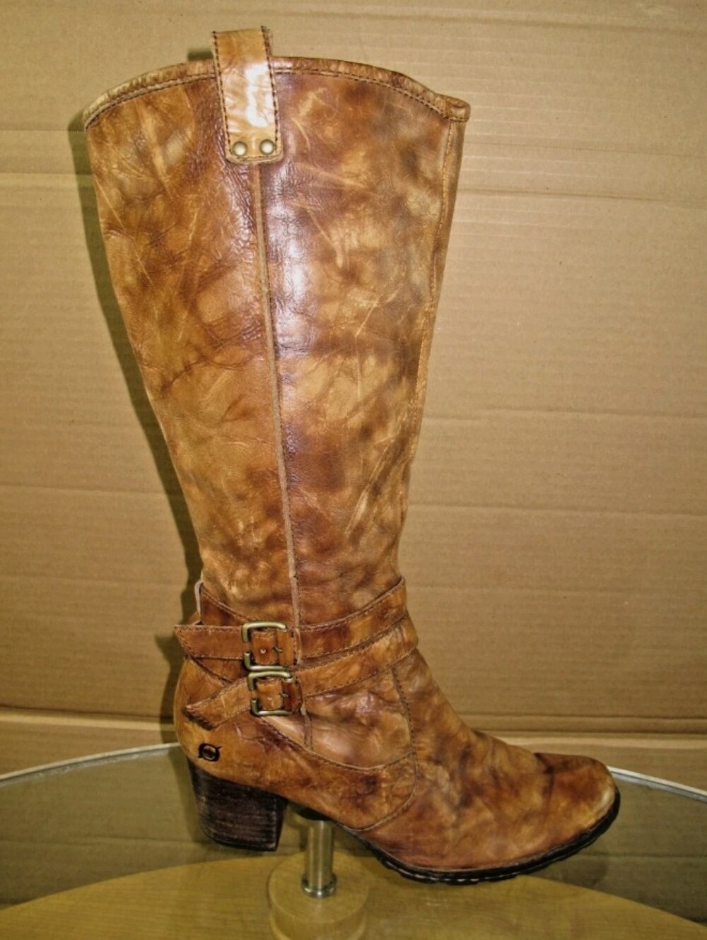 BORN Women's Boots Knee High Brown Distressed Leather Women's Size 11